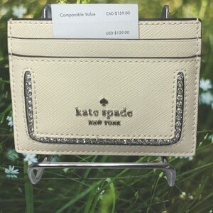 NWT Kate Spade Madison Faux Crystal Inlay Cardholder – Elegant & Eye-Catching!